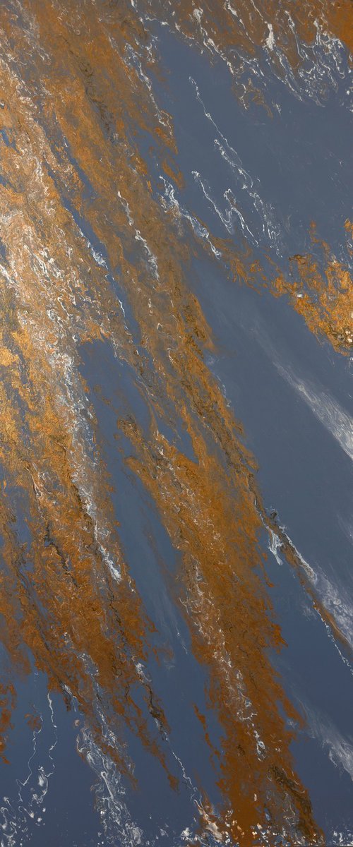 Filón — Large Blue Abstract  Vertical 160 cm by Kseniia Turik