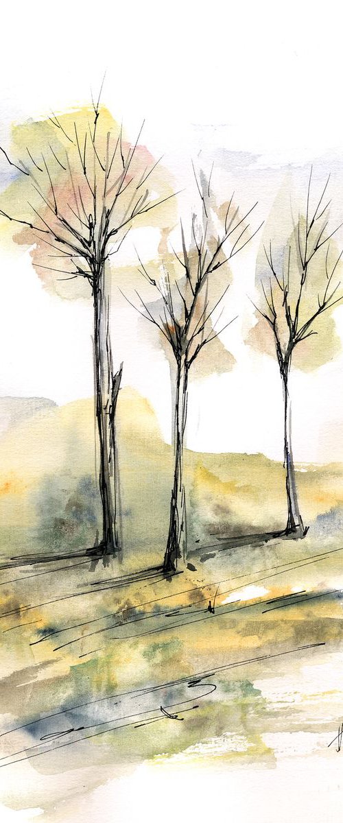 Autumn trees 6 by Aniko Hencz