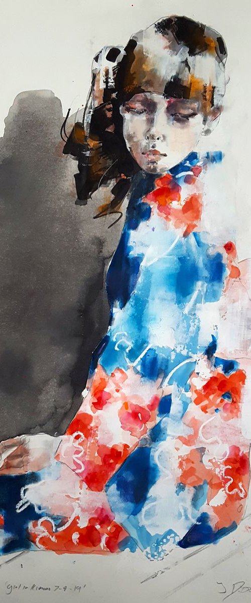 girl in kimono 7-4-19 by Thomas Donaldson