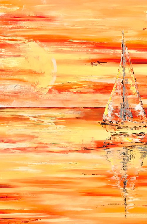 Orange waves by Tanya Stefanovich