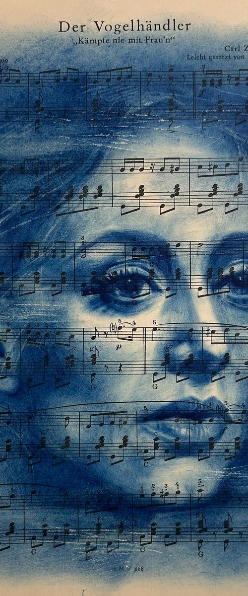 Muse №5 -Blue Female Portrait by Julia Shilo