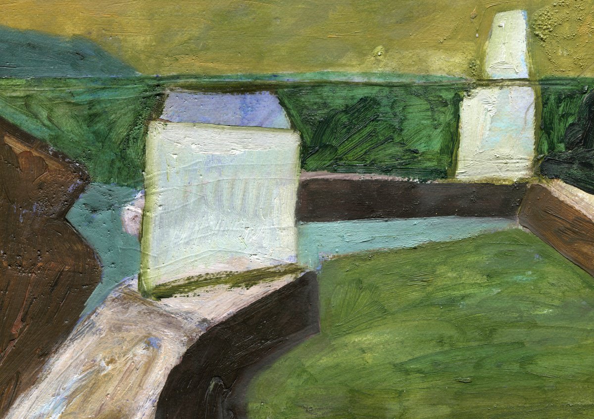 Impressionistic Landscape Oil Painting By Elizabeth Anne Fox, 17 X 12, Harbour, Original Artwork