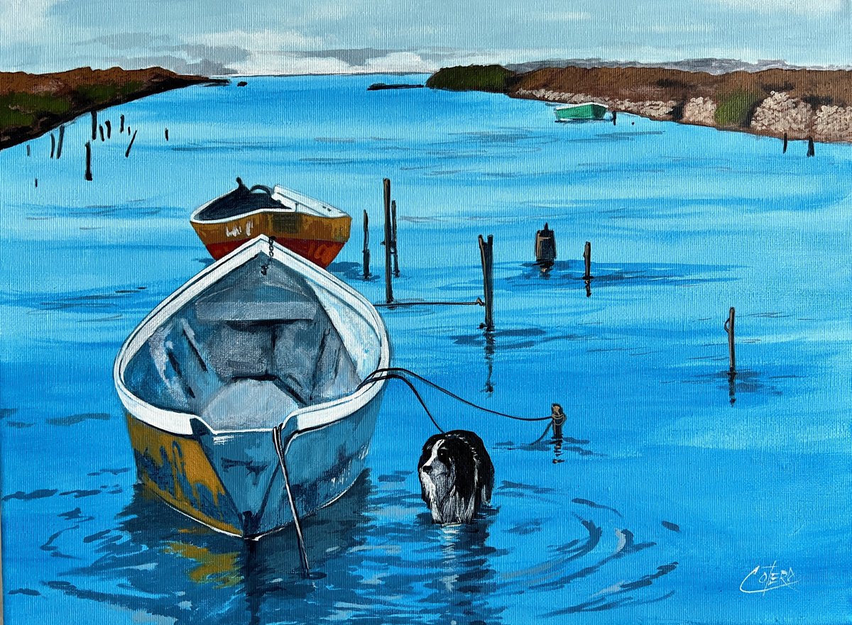 Photorealistic Animal Acrylic Painting By Carlos Alvarez Cotera, 16 X 12, - Time To Go - ?, Original Artwork