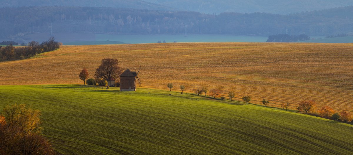 Photorealistic Landscape Photograph By Pavel Oskin, 81 X 35", Mill Of Chvalkovice, Original Artwork