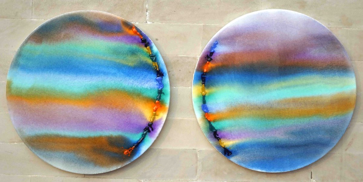 Abstract Acrylic Painting By Sumit Mehndiratta, 33 X 17", Composition No. 149, Original Artwork