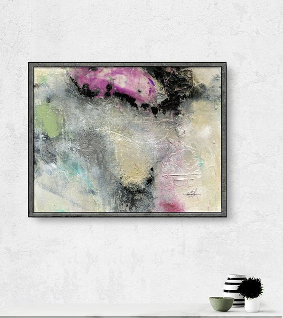 The Search Is Deep - Framed Textural Abstract Painting  by Kathy Morton Stanion