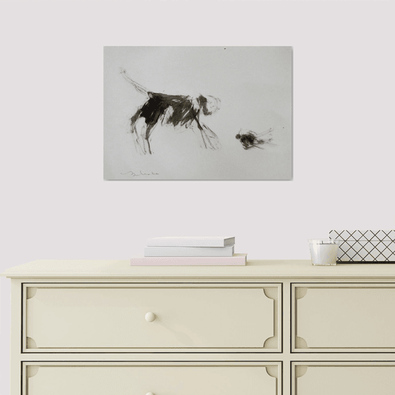 Cat and Bird 19-1, 29x41 cm