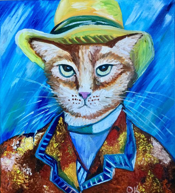 Serious Cat La Van Gogh