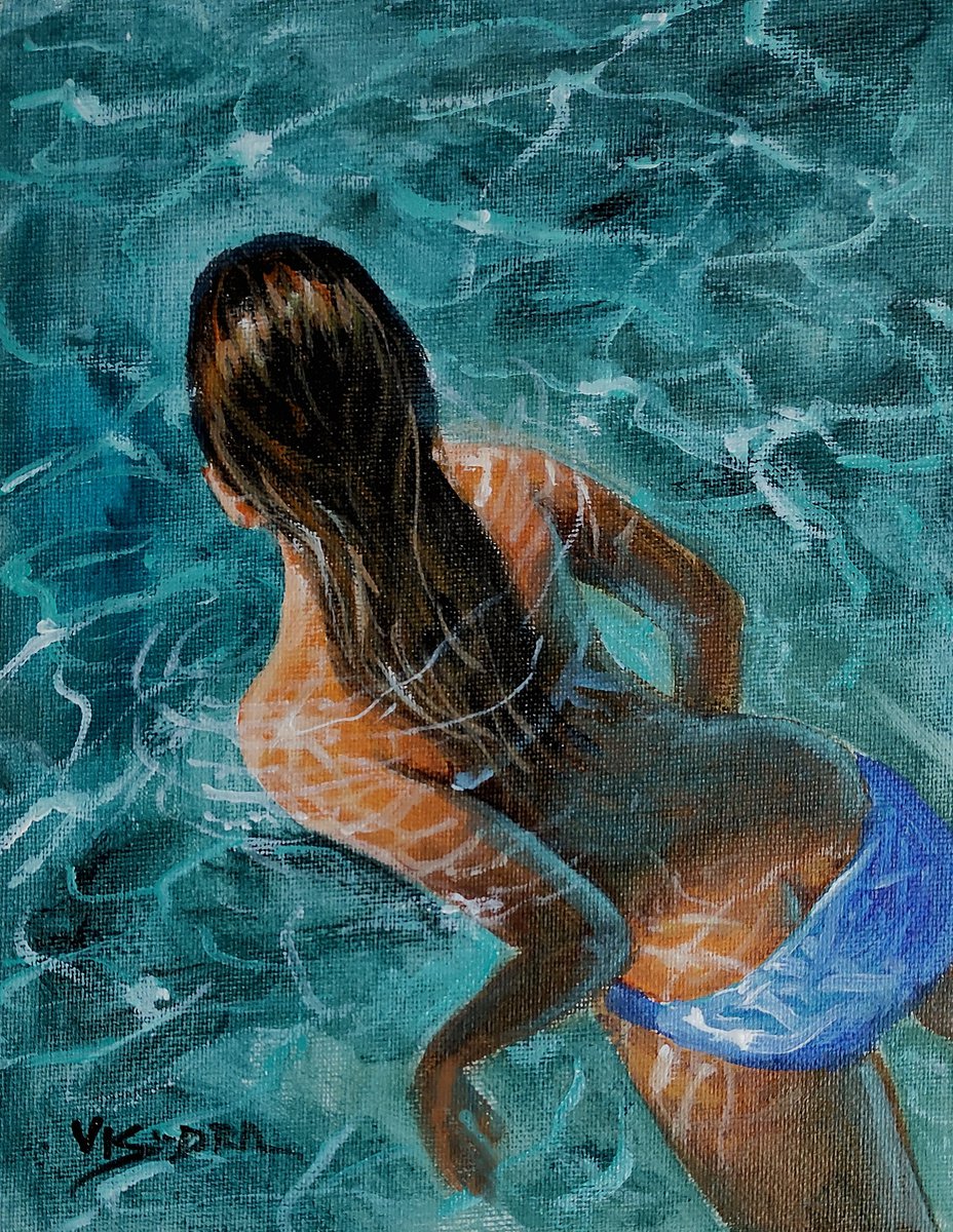 Girl swimming 55A by Vishalandra Dakur