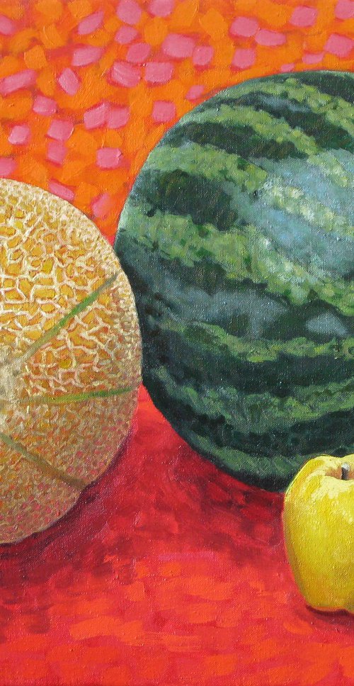 Watermelon, Melon and Apple by Richard Gibson