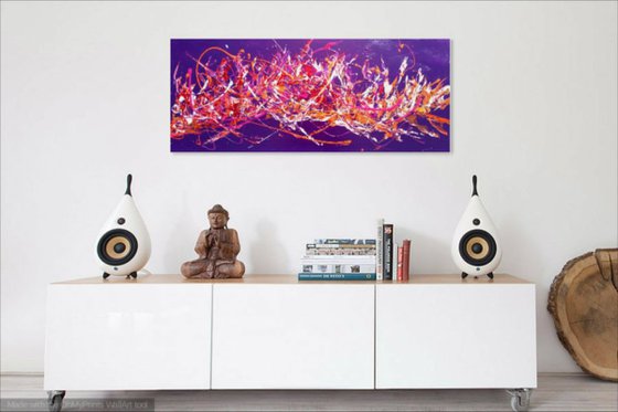 Colour Riot - Large Panoramic, XL, 120x50cm, abstract, Modern Art Office Decor Home