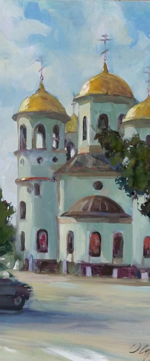The orthodox church in the Russian city  Zvenigorod by HELINDA (Olga Müller)
