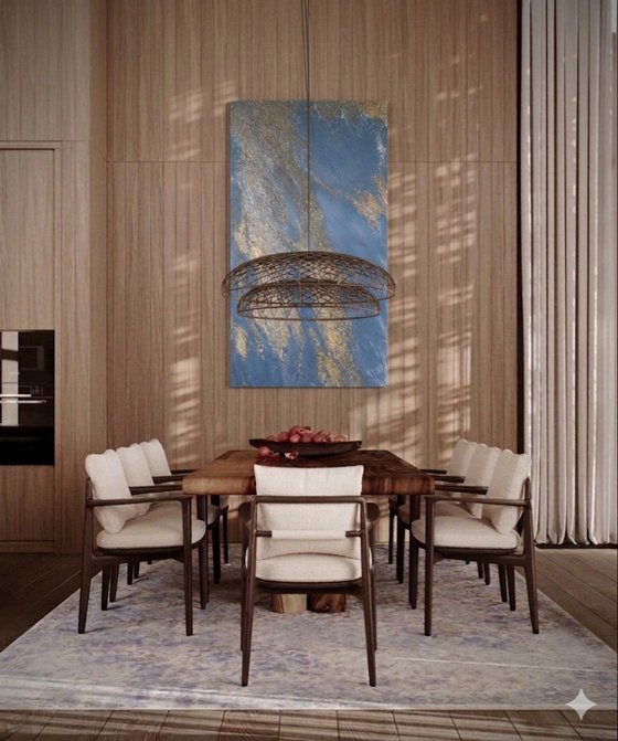 Filón — Large Blue Abstract Vertical 160 cm
