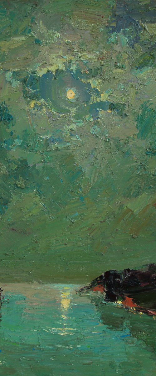 Night bay in green by Alisa Onipchenko-Cherniakovska