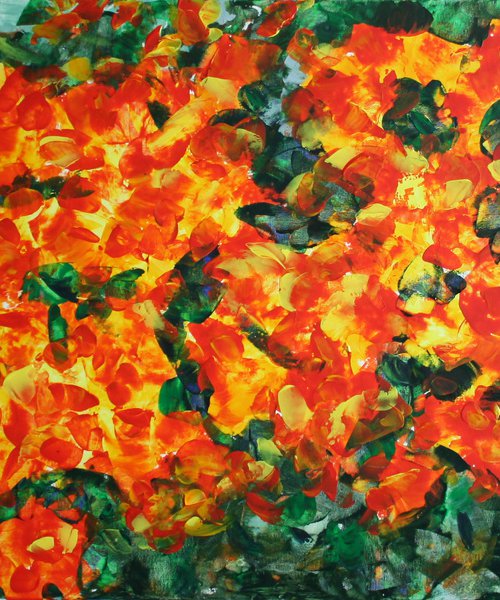 Late Roses in Autumn /  ORIGINAL PAINTING by Salana Art