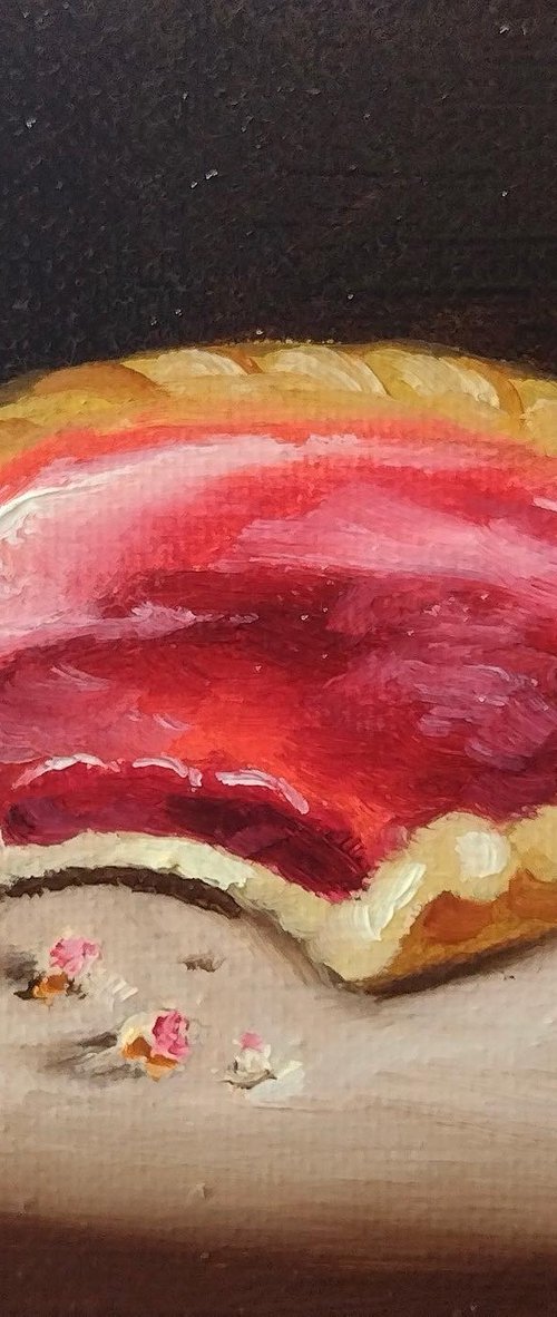 Little Strawberry Jam tart still life by Jane Palmer Art