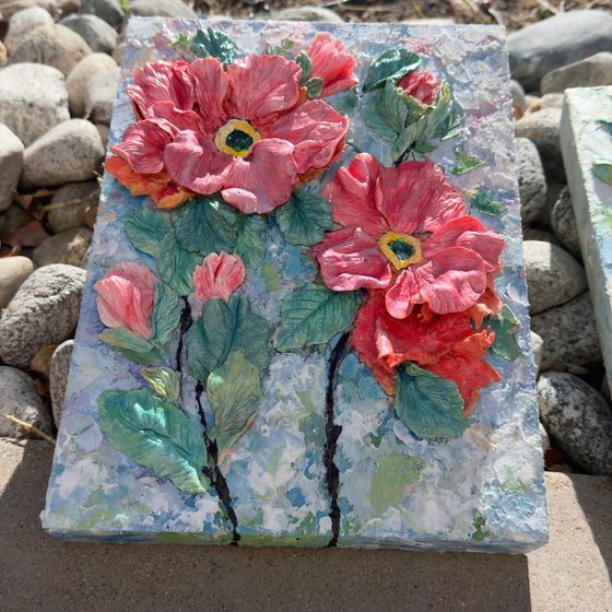 Coral Bloom Sculptural Floral Relief