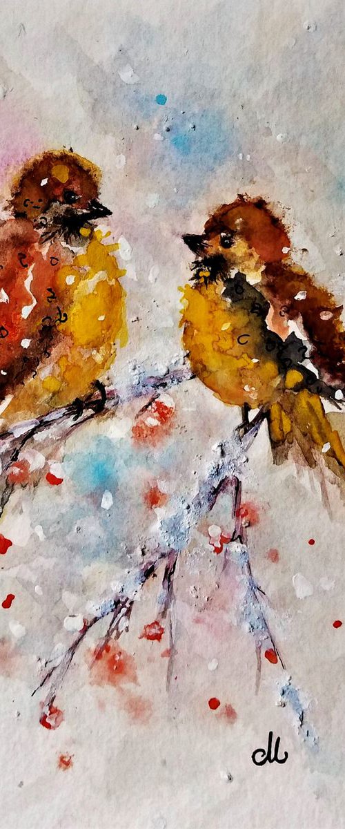 Let it snow, let it snow.. #23/gift idea/free shipping in USA for any of my artworks by Cristina Mihailescu