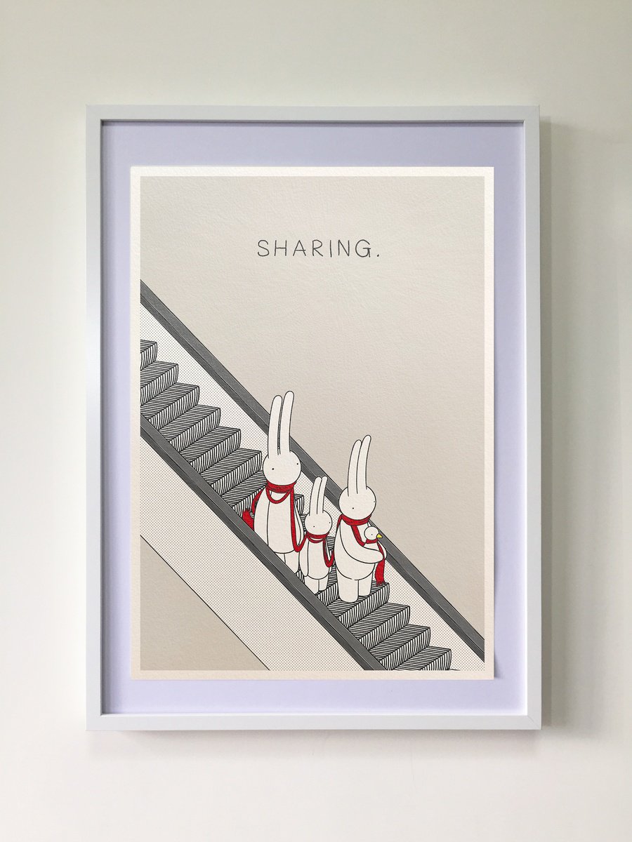 Animal Giclee Print By Mr Clement, 17 X 23", Sharing, Original Artwork