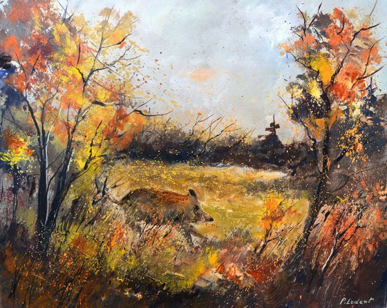 A running wild boar