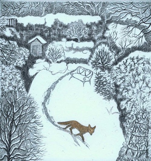 Fox in Snow by Elaine Marshall
