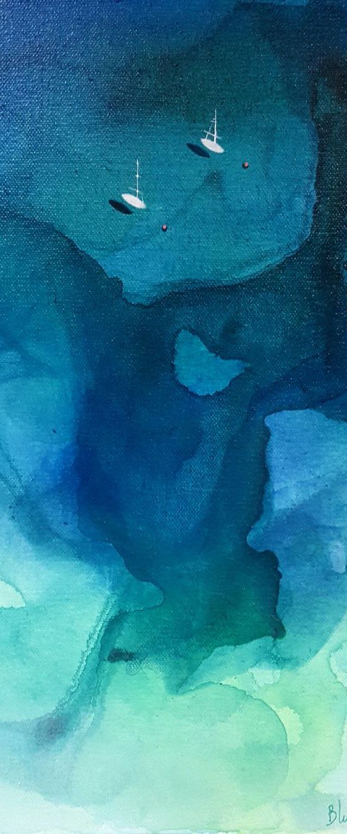 Blue Bay | Deep Duo  12x16" by Yuliya  Martynova