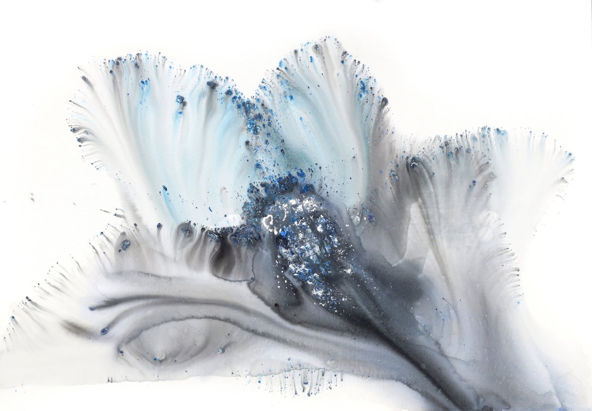 Abstract Acrylic Painting By Muriel Napoli, 55 X 39", Light, Original Artwork