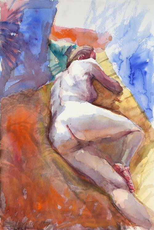 Nude morning by Goran Žigolić Watercolors