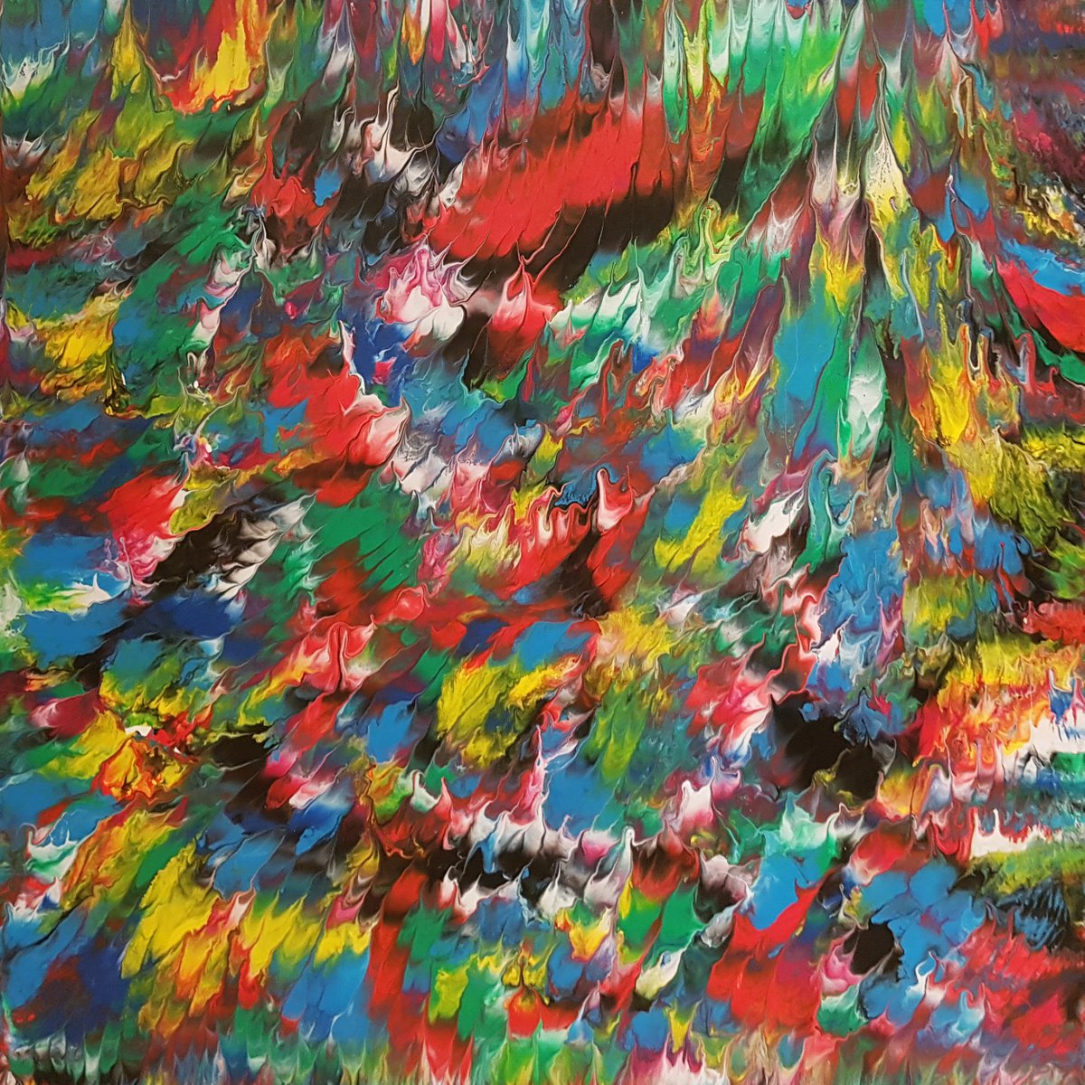 Organic Abstract Acrylic Painting By Alexandra Romano, 36 X 36, Majestic Garden, Original Artwork