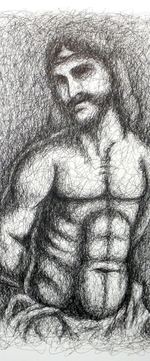 Ink drawing ECCE HOMO by Lionel Le Jeune