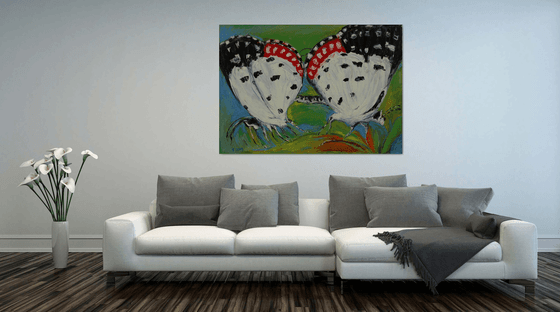 BUTTERFLIES - animal art, large original painiting oil on canvas, insect , home decor, kids room