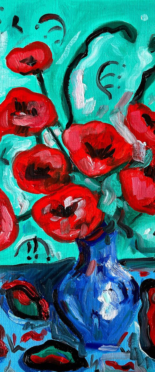 Red poppies by Maiia Axton