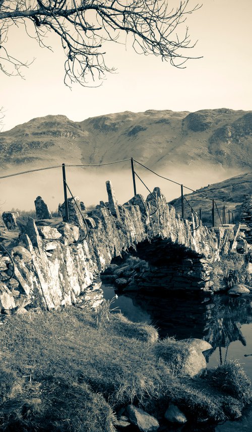 Slaters Bridge - Little Langdale Lake District ( Split Toned Print ) by Stephen Hodgetts Photography