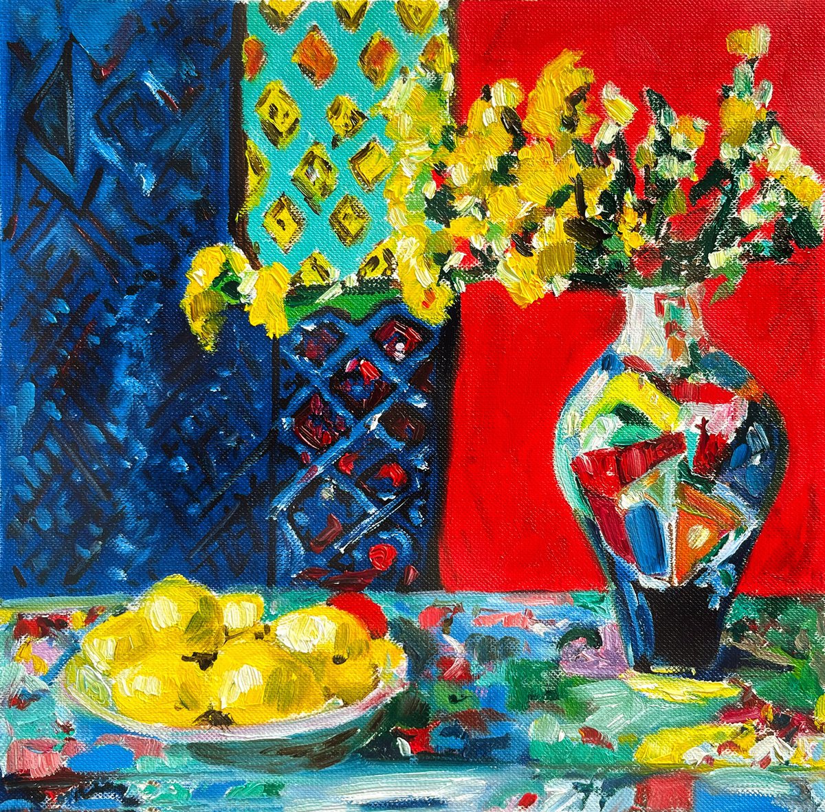STILL LIFE WITH YELLOW FLOWERS by Maiia Axton