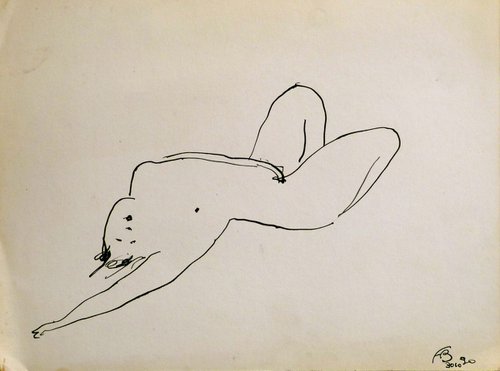 Reclining Nude 3, 32x24 cm by Frederic Belaubre