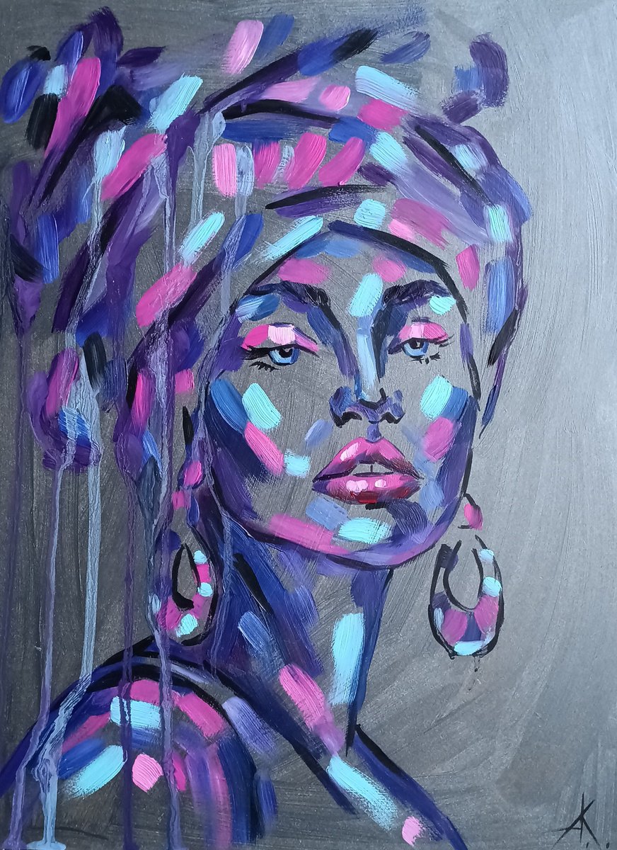 Impressionistic Portrait Oil Painting By Anastasia Kozorez, 12 X 16, Mysterious Beauty, Original Artwork