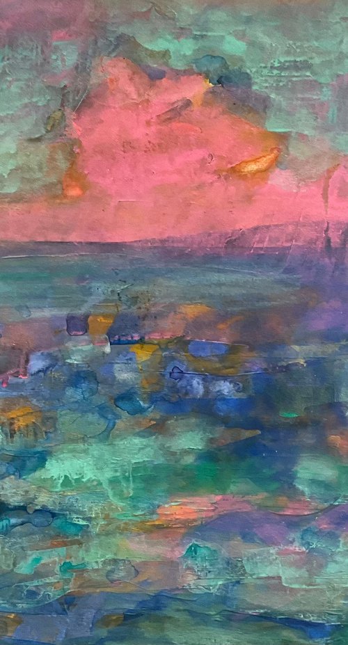 Pink cloud over Iona by Gwendolyn Fleming