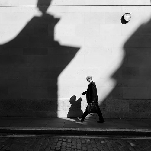 The Commute - Black And White London Photography Print, 12x12 Inches, C-Type, Unframed by Amadeus Long