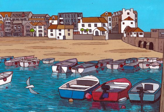 Boats by the pier, St Ives harbour