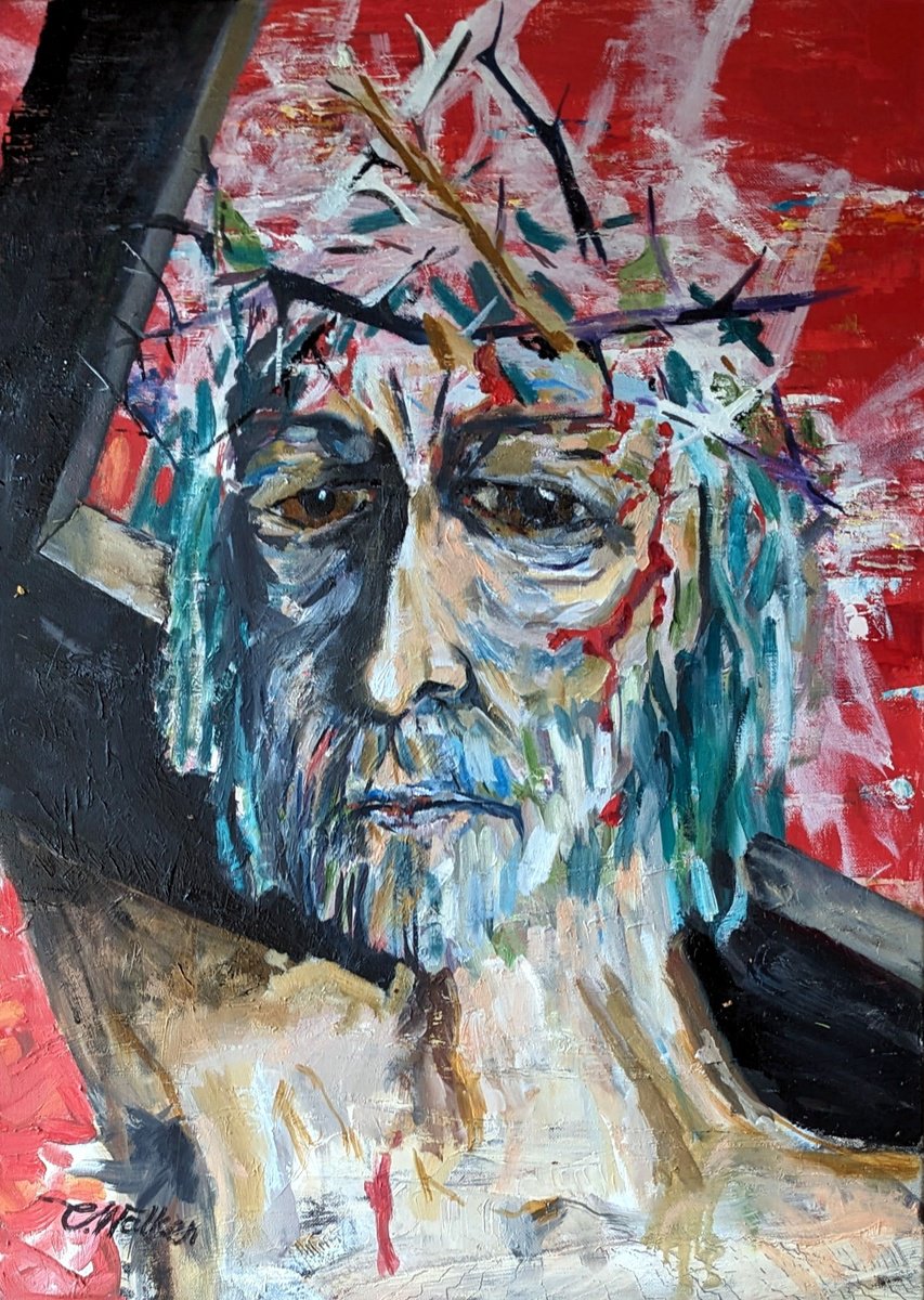 Portrait Oil Painting By Chris Walker, 20 X 28, Good Friday, Original Artwork