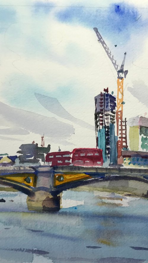 Battersea Bridge from Chelsea Embankment by Catherine Evans