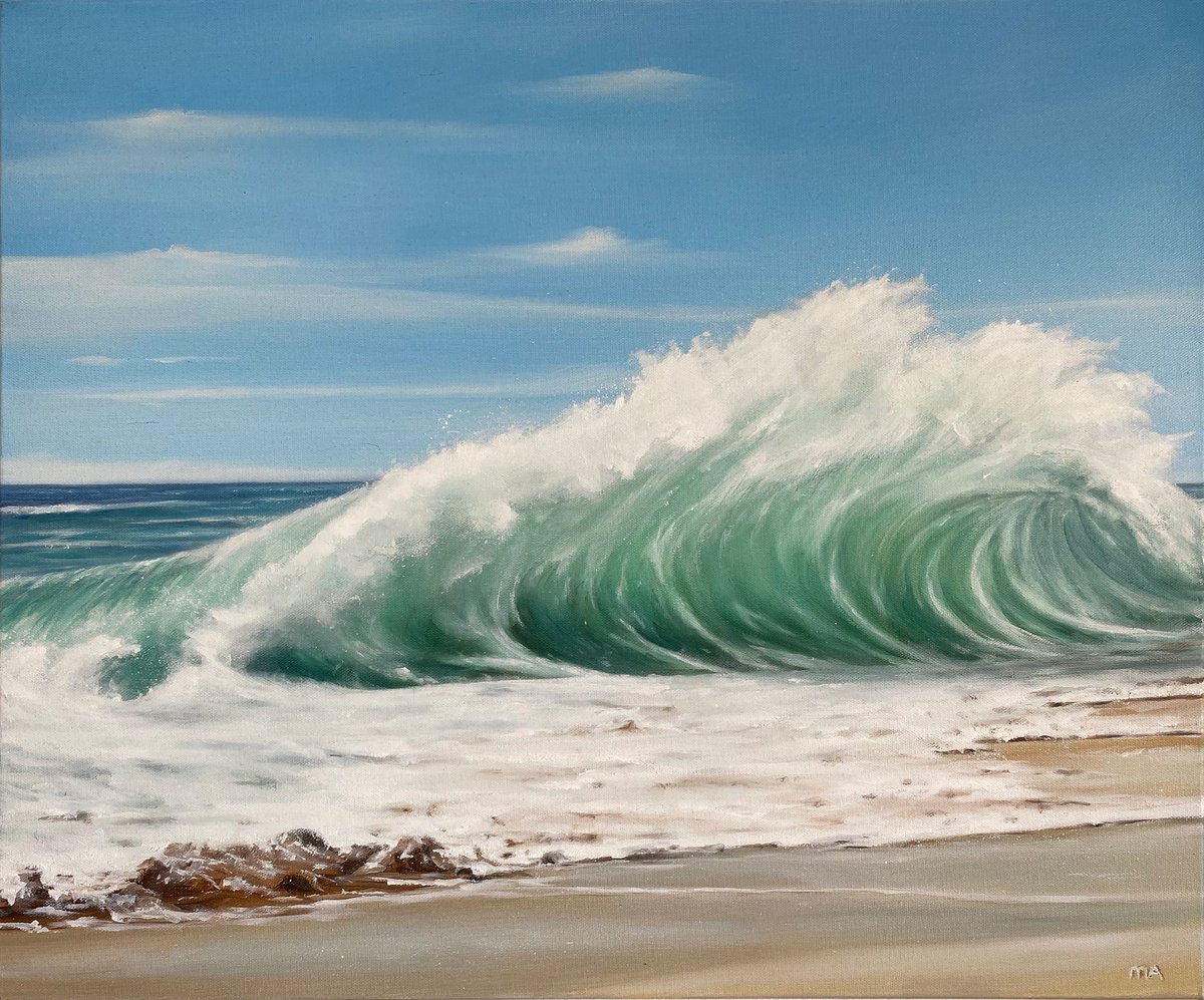 Expressive Oil Painting , Mediterranean Breath By Mullo Art, 26 X 21, Artwork For Sale On Artfinder