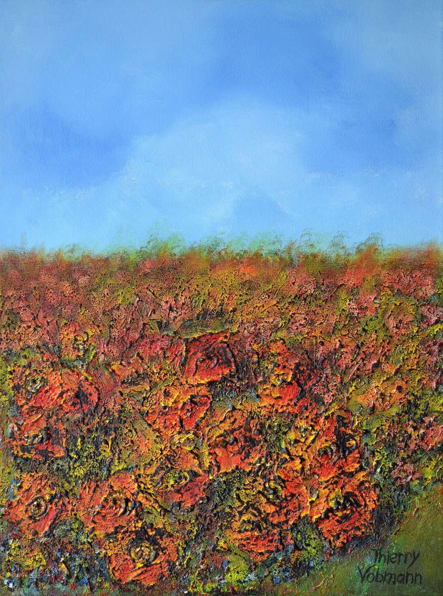 Impressionistic Landscape Acrylic Painting By Thierry Vobmann. Abstract ., 12 X 16", Wild Gift, Original Artwork