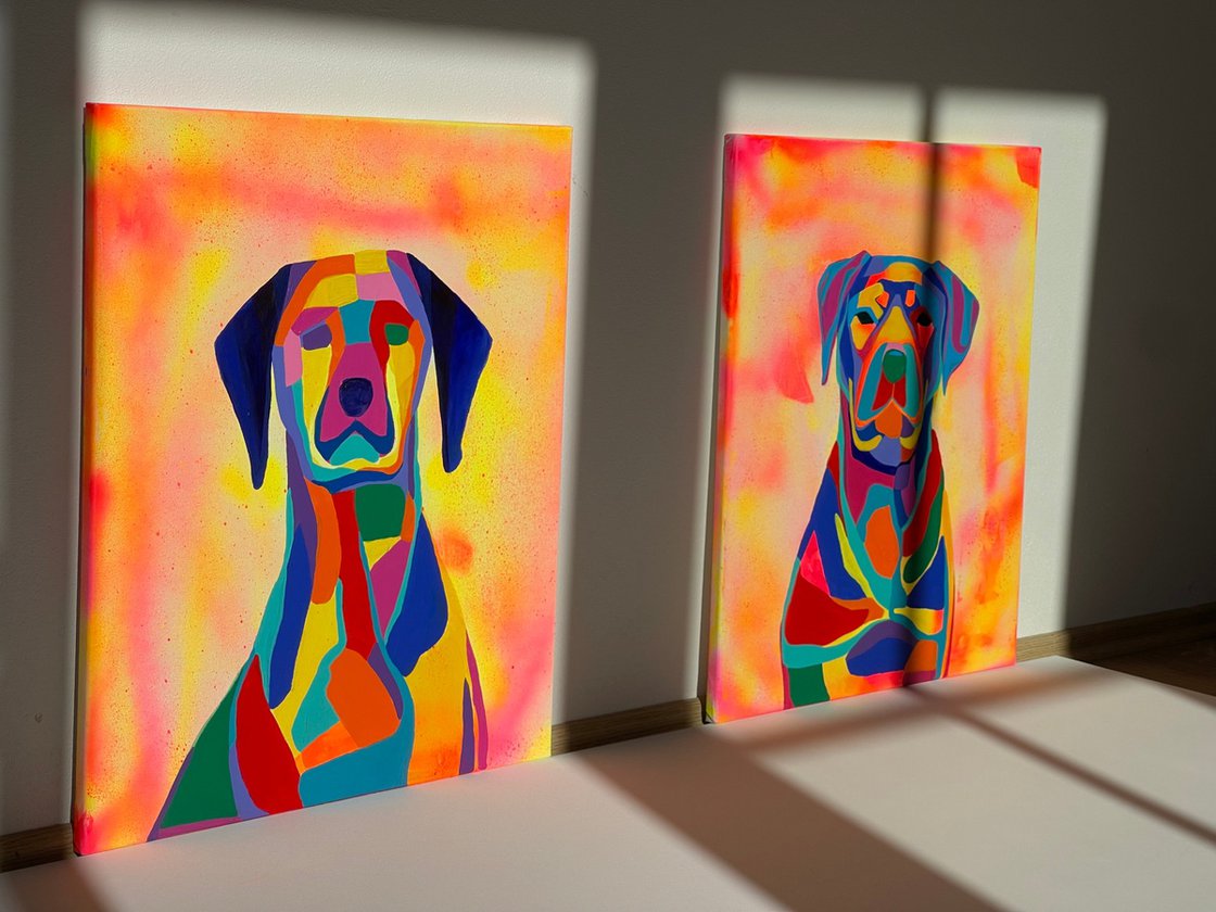 絵画 dogliquid Angry Dog #50, Jimmie Lee Sudduth Painting – Poster Museum