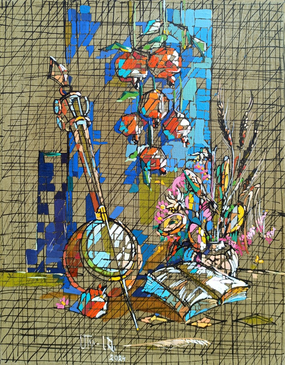 Impressionistic Still Life Oil Painting By Anahit Mirijanyan, 9 X 12, Pomegranate And Melodies, Original Artwork