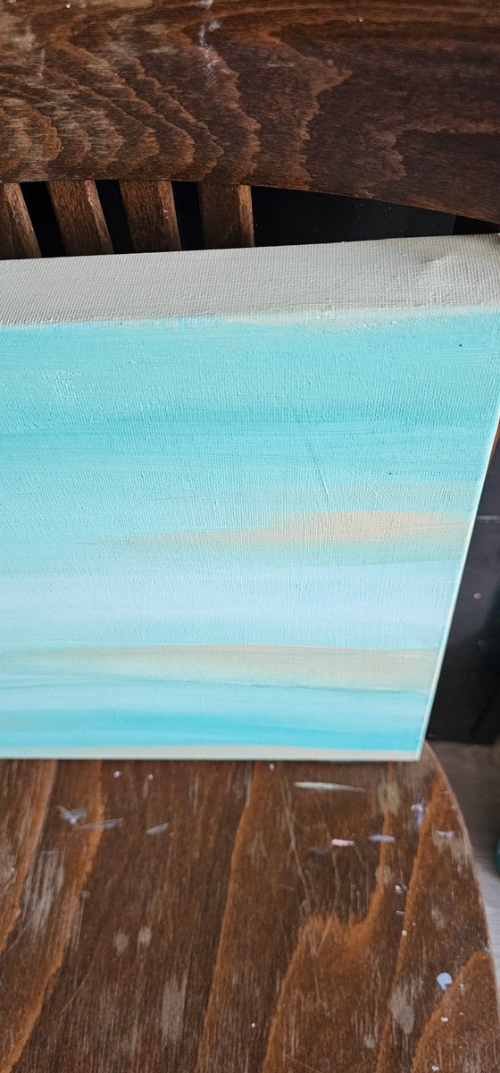 Soft seaside abstract tide vibe in aqua blue