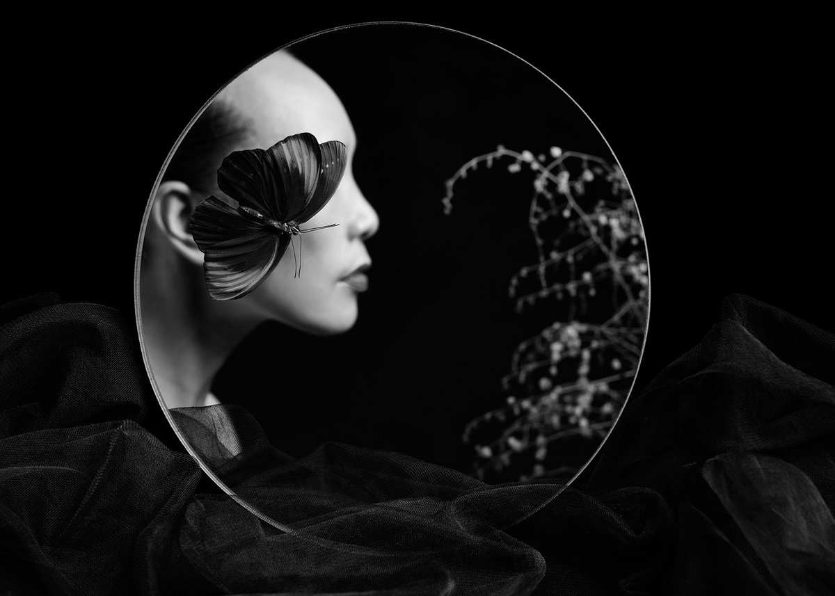 Surrealistic Portrait Photograph By Xidong Luo, 28 X 20", Soul Transformation, Original Artwork