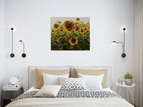 Sunflowers  Impasto Oil painting