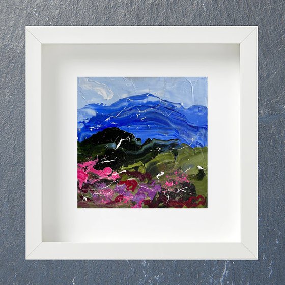 Appalachian Painting Mountains Original Art Landscape Oil Impasto Small Artwork Home Wall Art 6 by 6" by Halyna Kirichenko