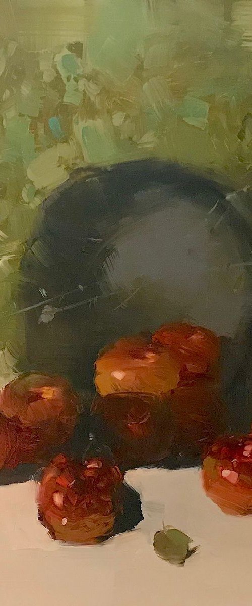 Apples, Oil painting, One of a kind, Handmade artwork by Vahe Yeremyan